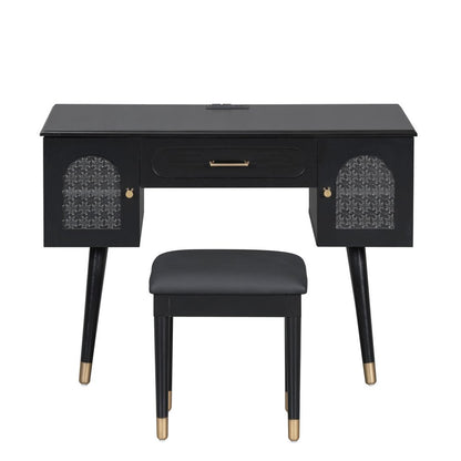 40" Black Wood Vanity Table