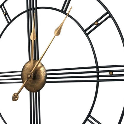 24" Beige Black And Brown Silent Analog Round Wall Clock
