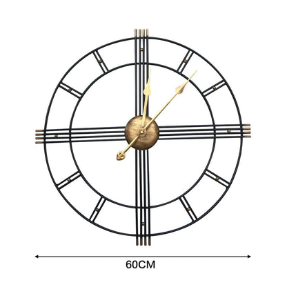 24" Beige Black And Brown Silent Analog Round Wall Clock