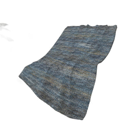 50" X 70" Blue And Gold Abstract Polyester Woven Plush Throw Blanket