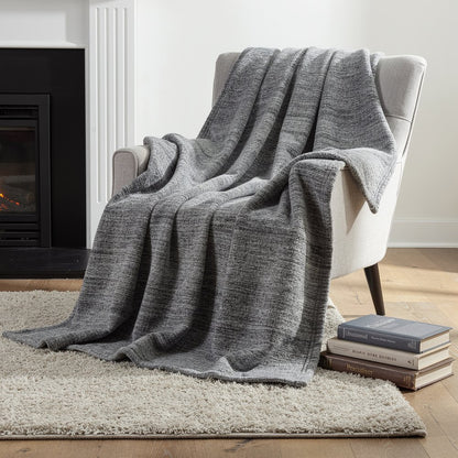 50" X 70" Gray And Silver Abstract Microfiber Plush Throw Blanket