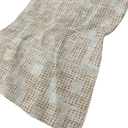 50" X 70" Cinnamon And Beige Geometric Polyester Woven Plush Throw Blanket