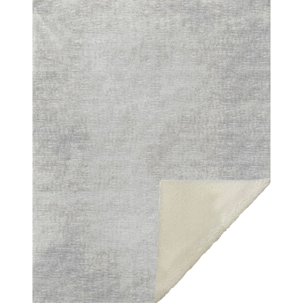 50" X 70" Gray And Silver Abstract Microfiber Plush Throw Blanket