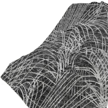 50" X 70" Charcoal And Gray Abstract Polyester Woven Plush Throw Blanket