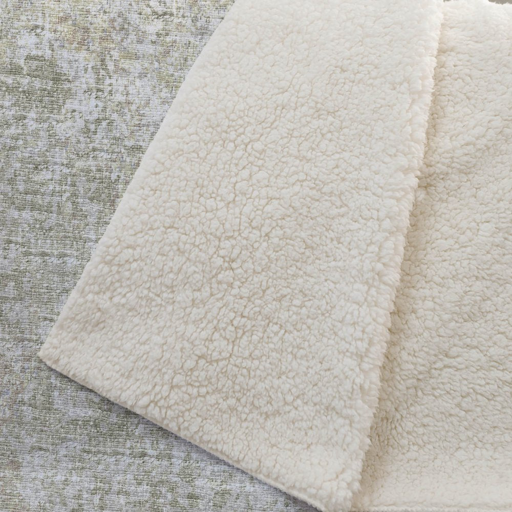 50" X 70" Beige And Gold Abstract Microfiber Plush Throw Blanket
