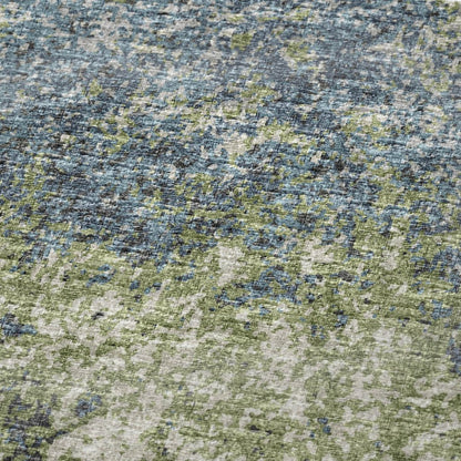 50" X 70" Green And Blue Abstract Polyester Woven Plush Throw Blanket