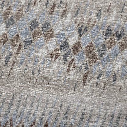 50" X 70" Blue And Gray Geometric Polyester Woven Plush Throw Blanket