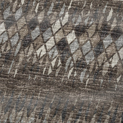 50" X 70" Brown And Beige Geometric Polyester Woven Plush Throw Blanket