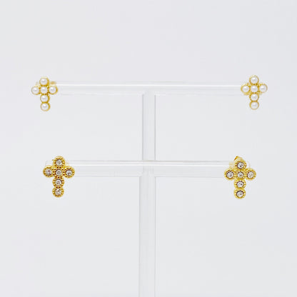 Dainty Cross Stud Earrings