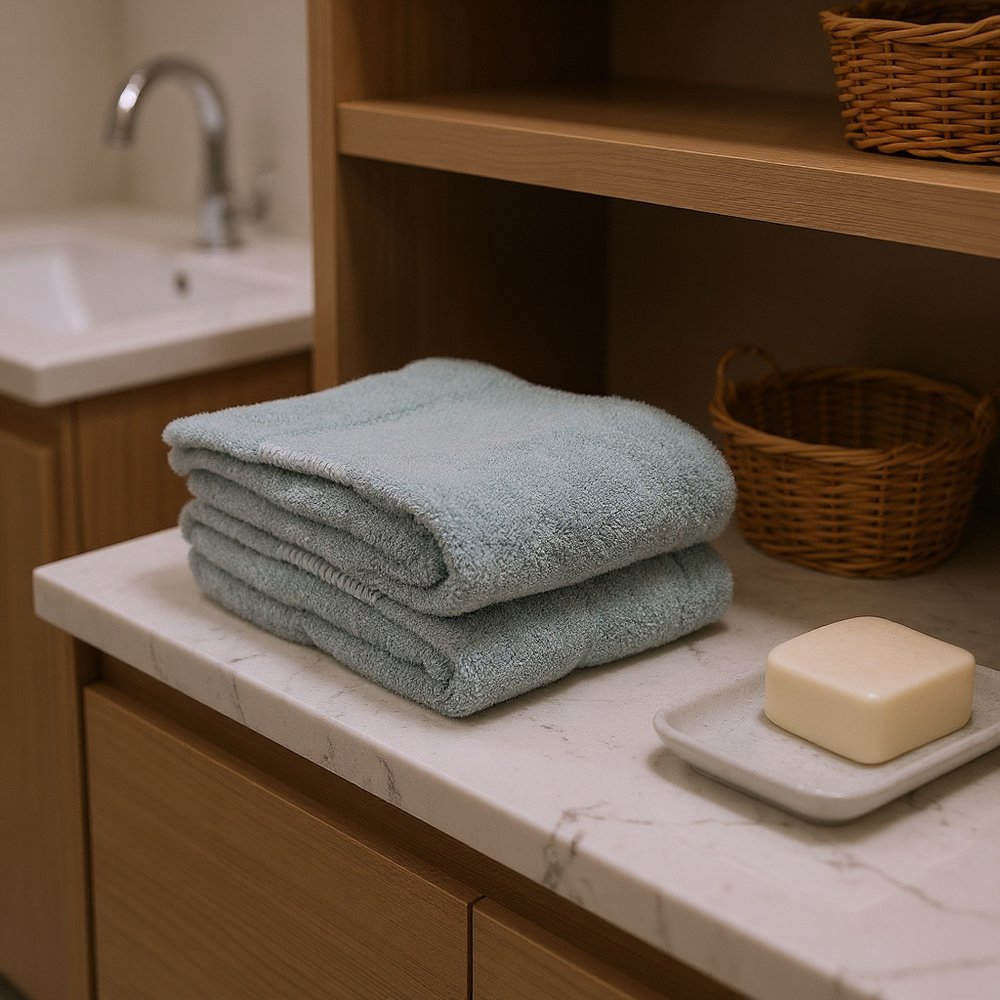 Set of Two Sea Green Cotton 30" X 54" Quick Dry Terry Cloth Bath Towels