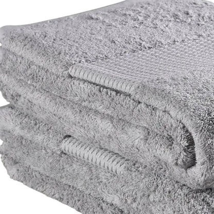Set of Two Light Gray Cotton 13" X 13" Quick Dry Terry Cloth Washcloths