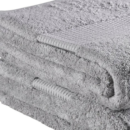 Set of Two Light Gray Cotton 30" X 54" Quick Dry Terry Cloth Bath Towels