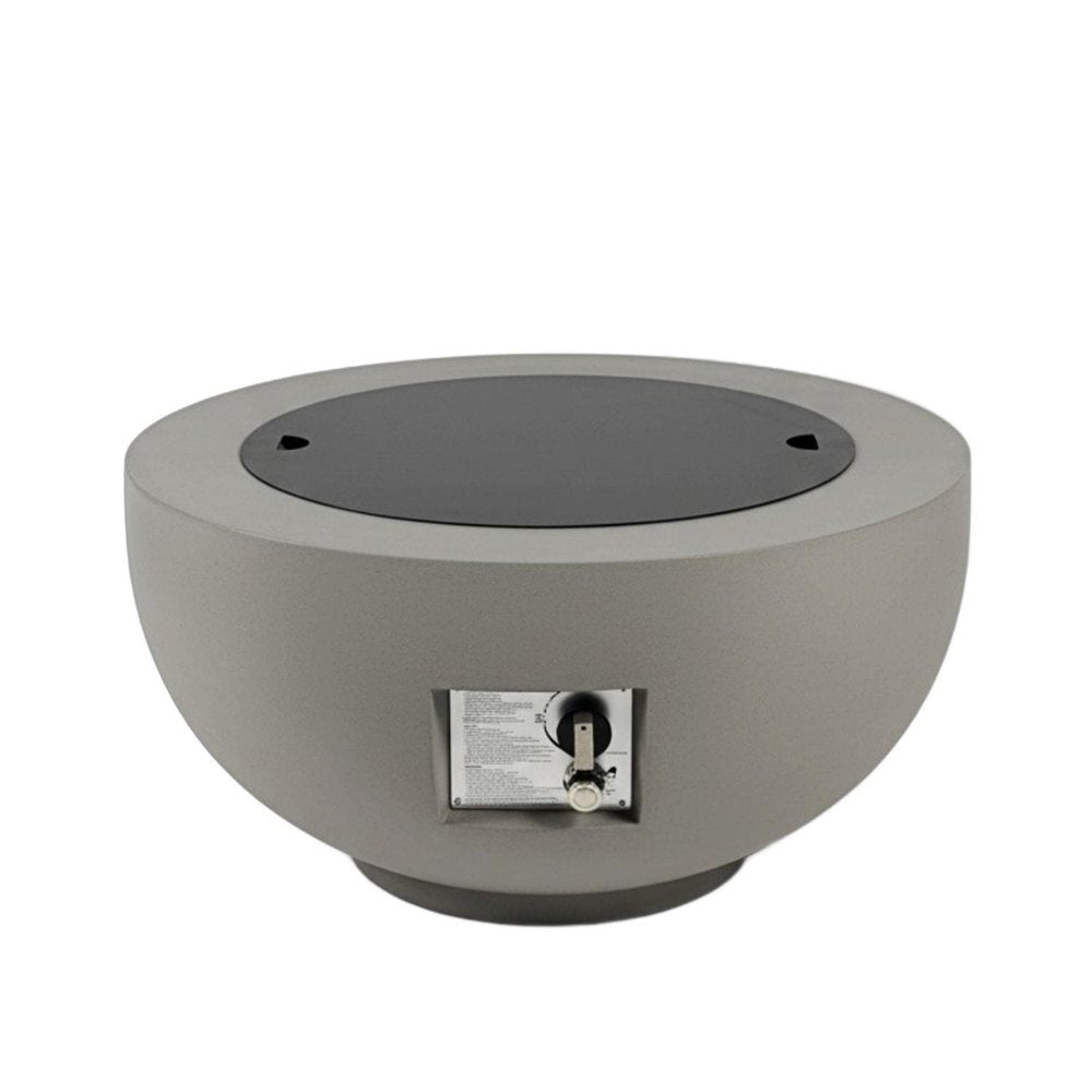 40000 BTU 28" Gray Magnesium Oxide Propane Round Fire Pit With Cover