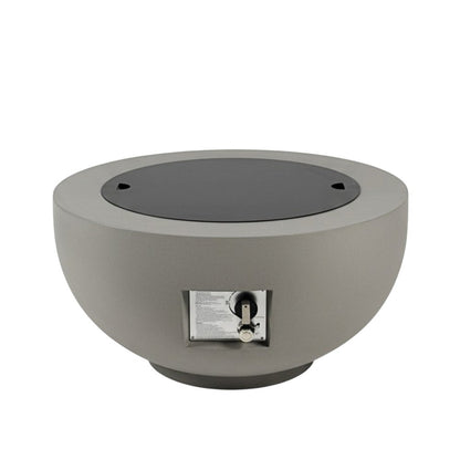 40000 BTU 28" Gray Magnesium Oxide Propane Round Fire Pit With Cover