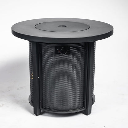50000 BTU 30" Black Steel Propane Round Fire Pit