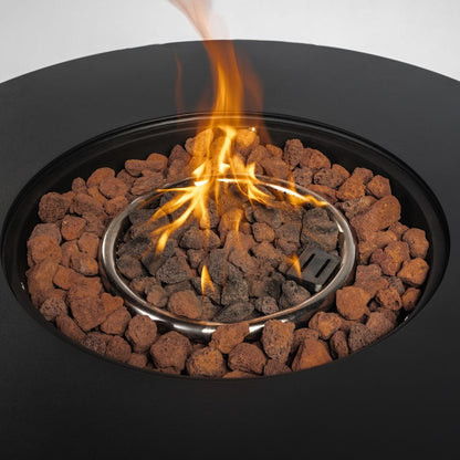 50000 BTU 30" Black Steel Propane Round Fire Pit