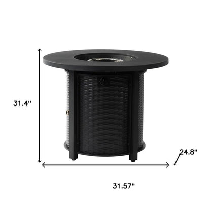 50000 BTU 32" Black Steel Propane Round Fire Pit