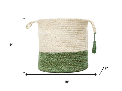 19" White Nesting Jute Basket