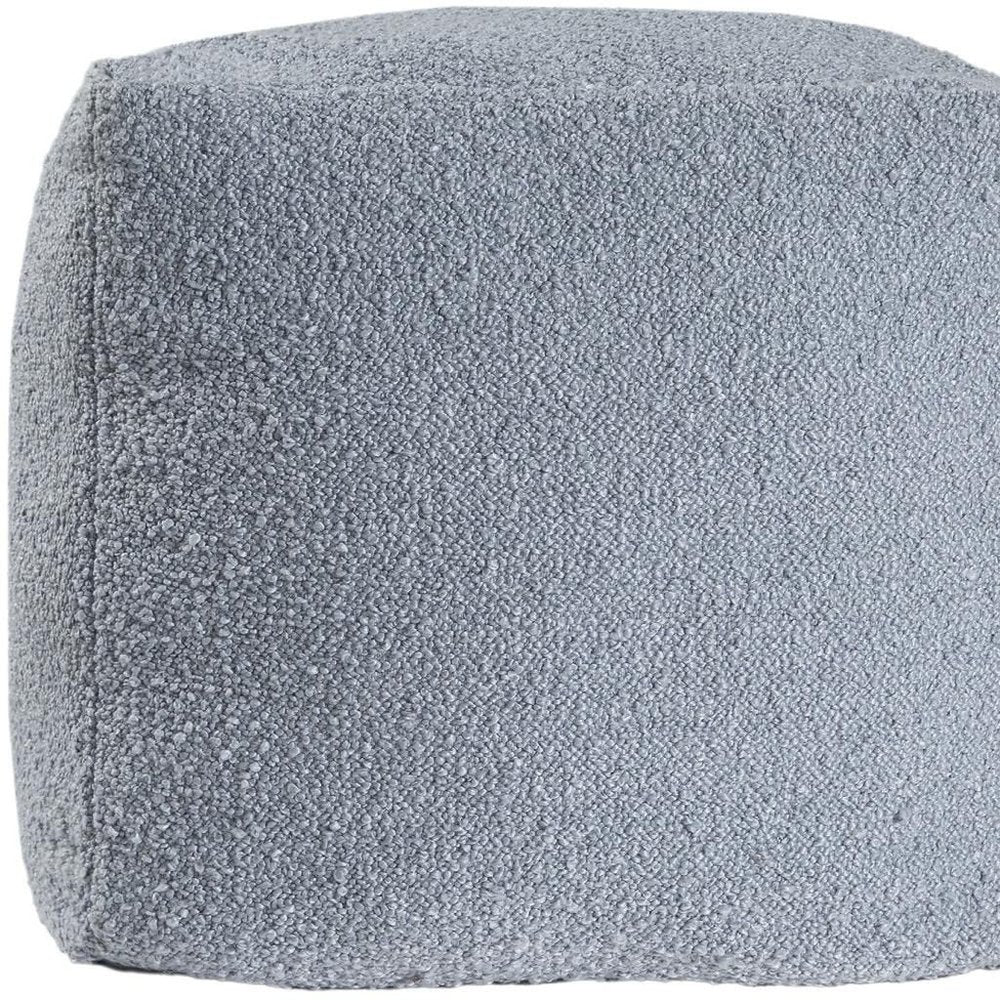 18" Blue Boucle Pouf Ottoman