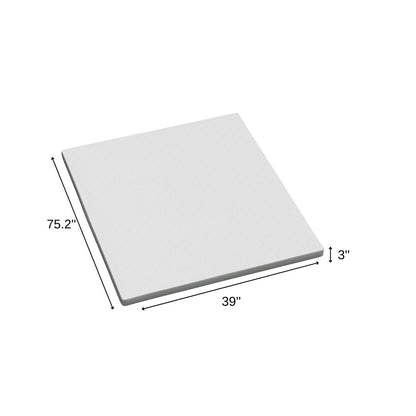 3" White Gel Memory Foam Twin Mattress Topper