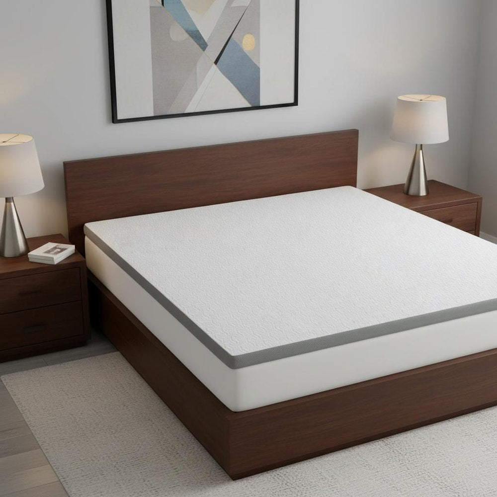 2" White Gel Memory Foam King Mattress Topper