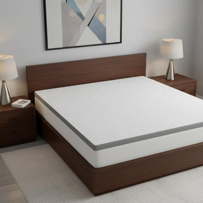 2" White Gel Memory Foam King Mattress Topper