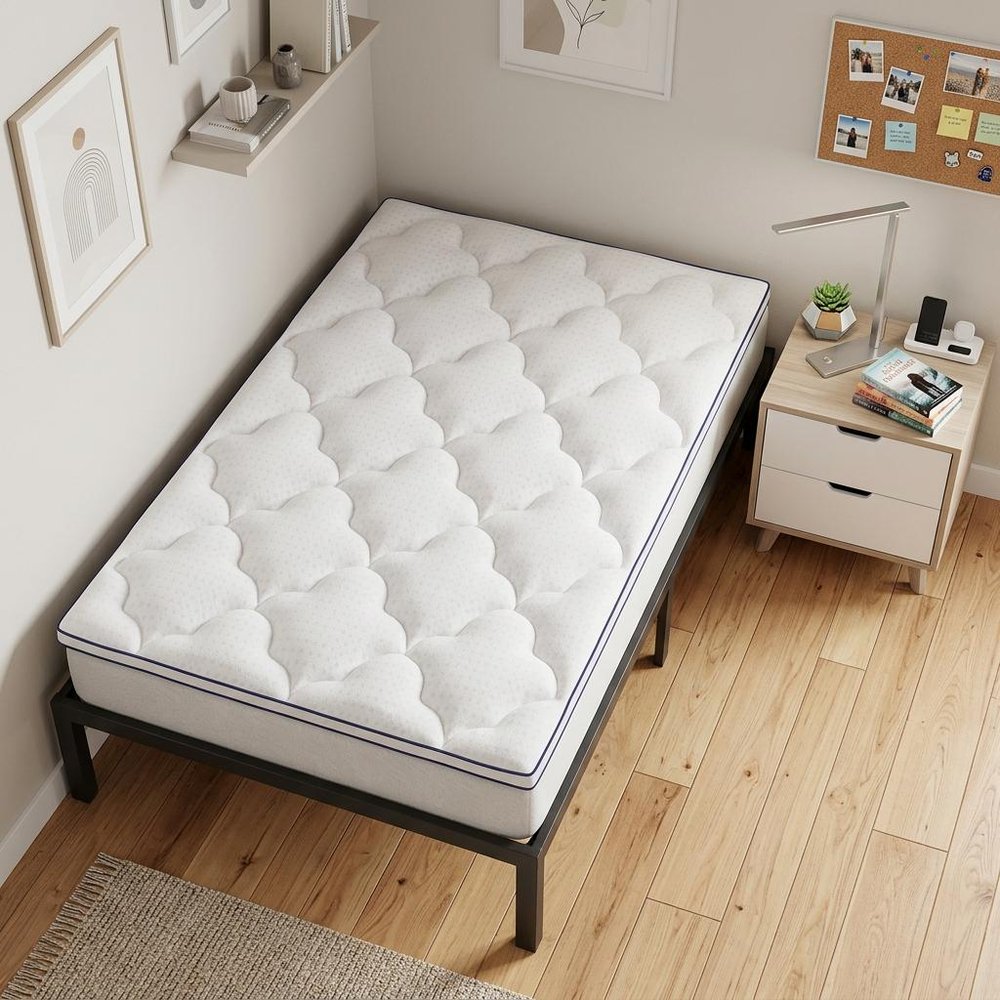 2" White Cotton Extra-long Twin Mattress Topper