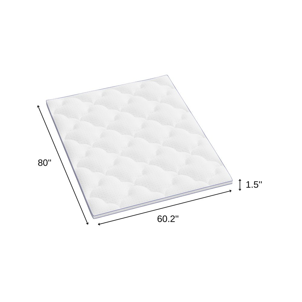 2" White Cotton Extra-long Twin Mattress Topper