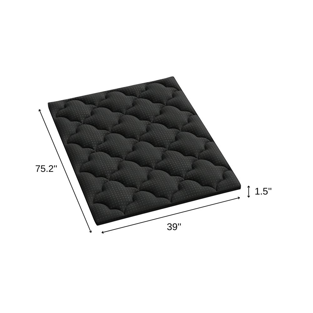 2" Black Cotton Full Double Mattress Topper