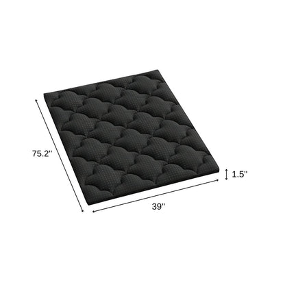 2" Black Cotton Full Double Mattress Topper