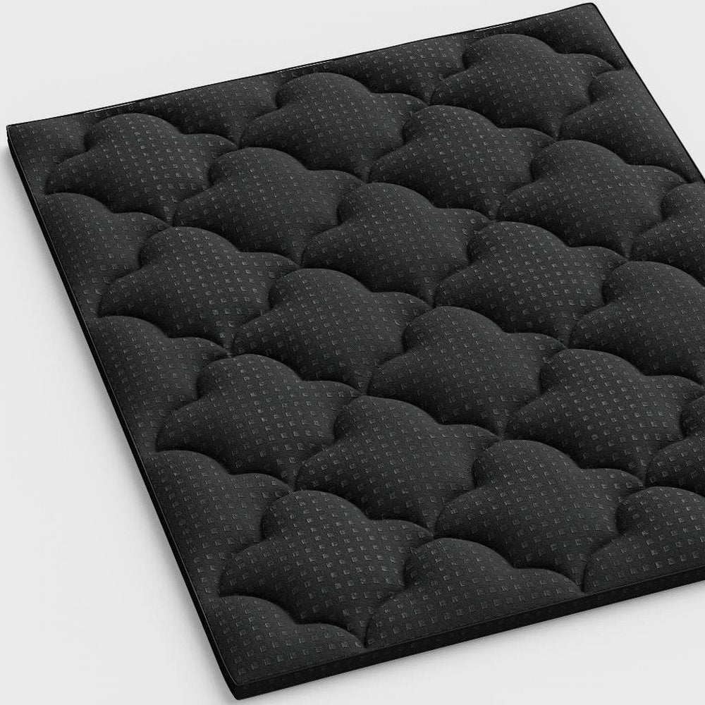 2" Black Cotton Full Double Mattress Topper