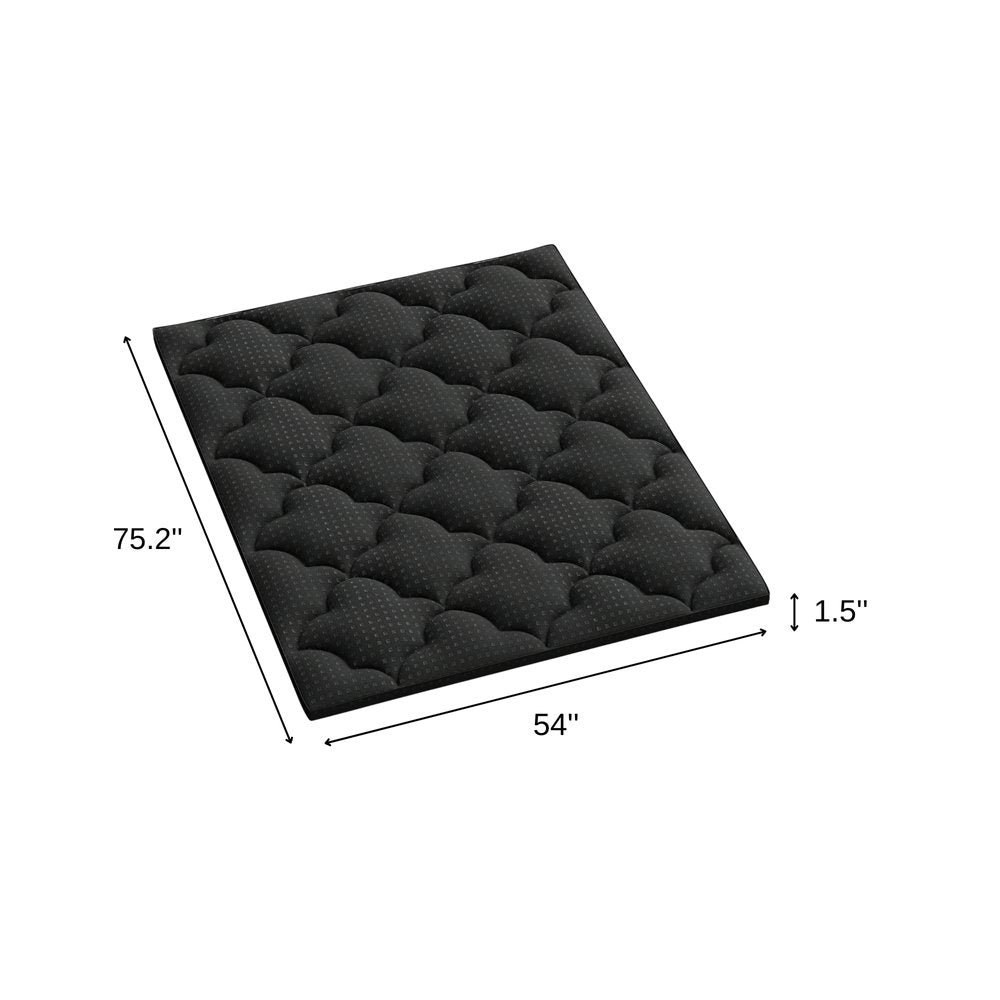 2" Black Cotton Full Double Mattress Topper