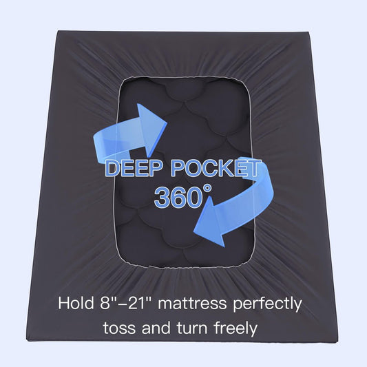 2" Dark Gray Cotton Extra Long Twin Mattress Topper