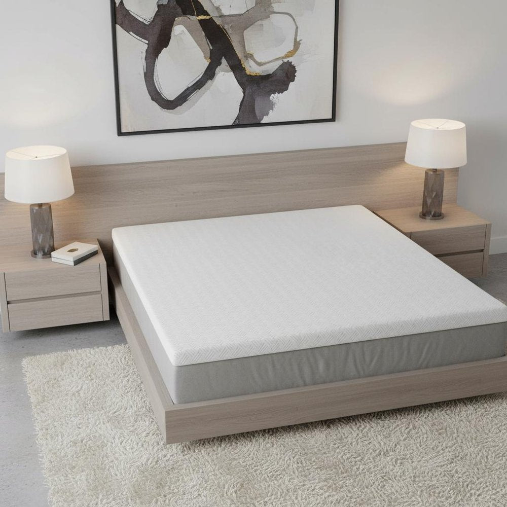 4" White Memory Foam Queen Mattress Topper