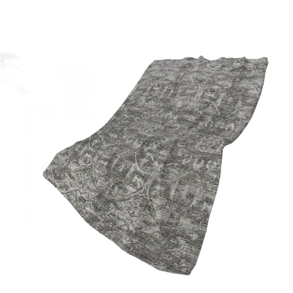 50" X 70" Charcoal And Gray Damask Polyester Woven Plush Throw Blanket