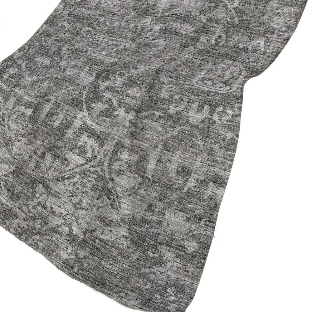 50" X 70" Charcoal And Gray Damask Polyester Woven Plush Throw Blanket