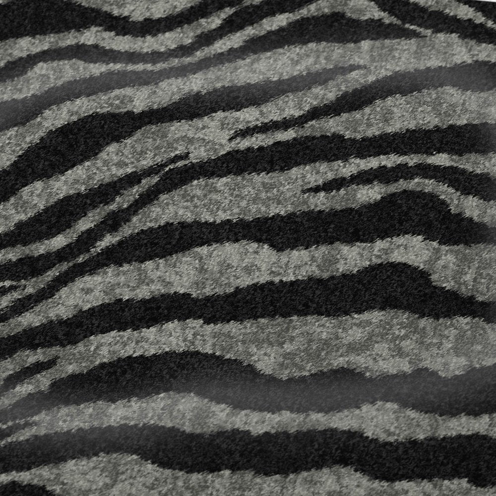 50" X 70" Black And Gray Zebra Plush Throw Blanket