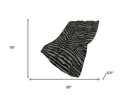 50" X 70" Black And Gray Zebra Plush Throw Blanket