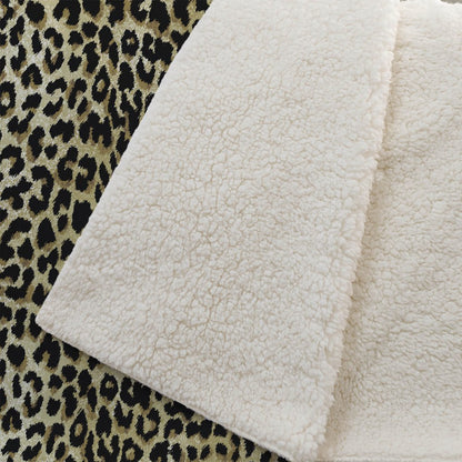 50" X 70" Beige And Black Leopard Plush Throw Blanket