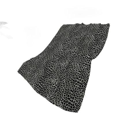 50" X 70" Black And Gray Leopard Plush Throw Blanket