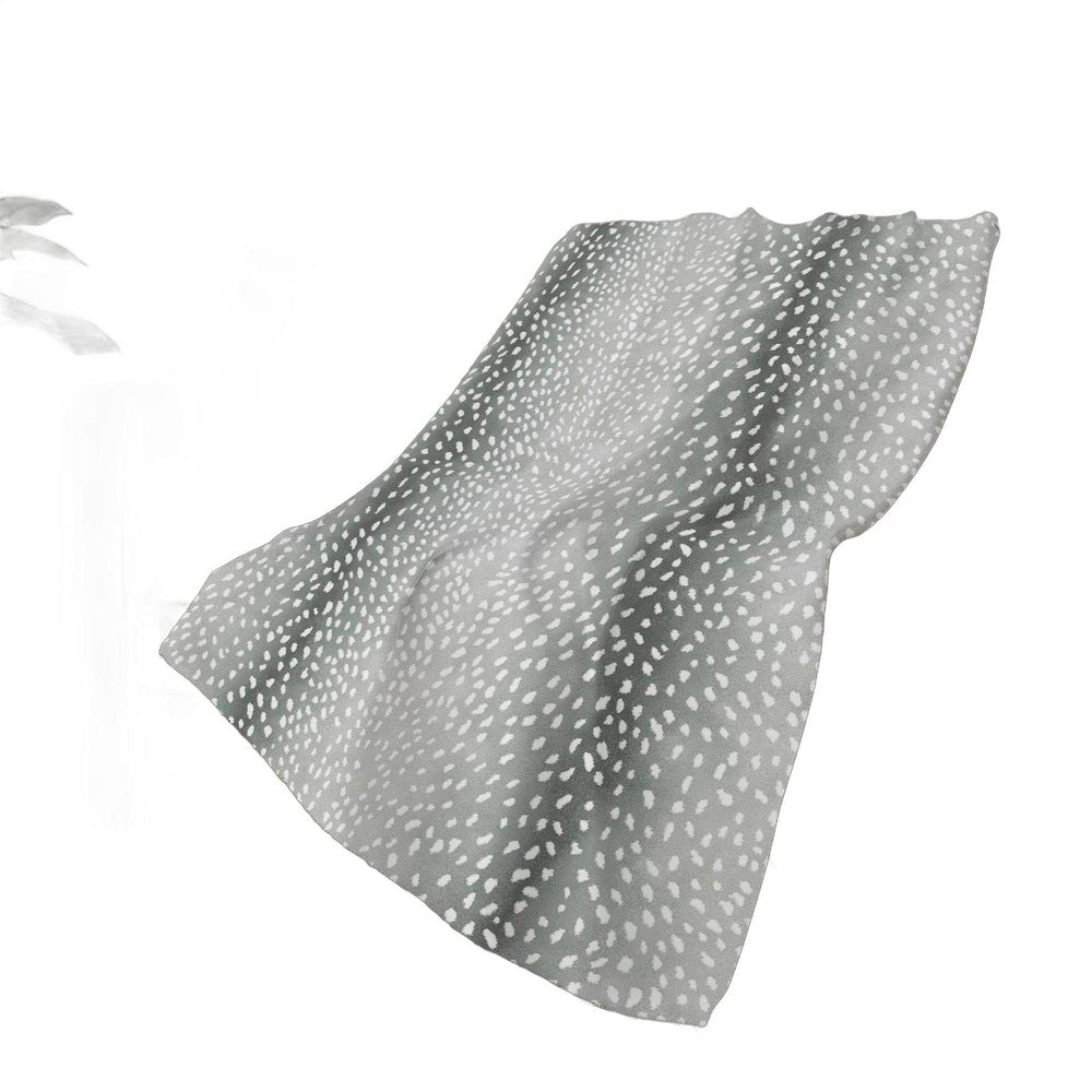 50" X 70" Gray And Ivory Animal Print Polyester Woven Plush Throw Blanket
