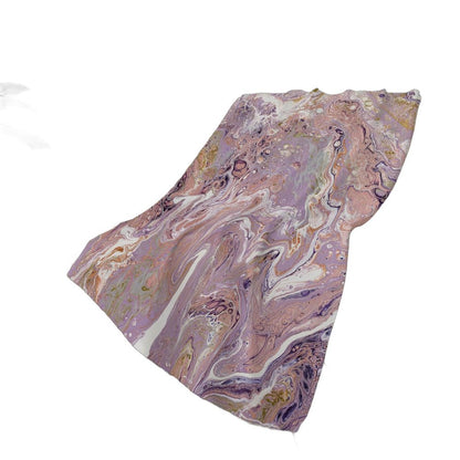 50" X 70" Lavender Pink And Ivory Abstract Polyester Woven Plush Throw Blanket