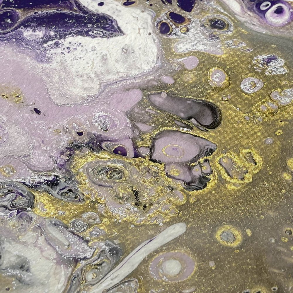 50" X 70" Amethyst And Ivory Abstract Polyester Woven Plush Throw Blanket