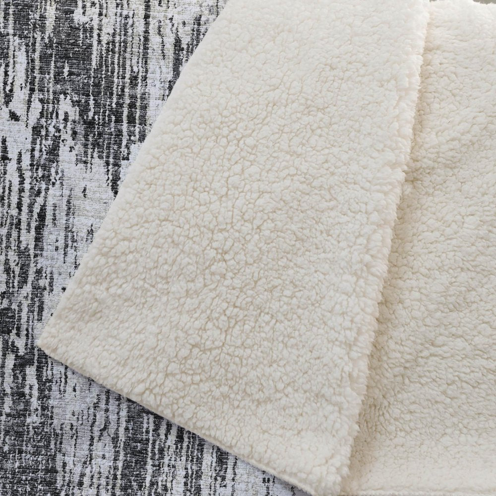50" X 70" Gray And Silver Abstract Polyester Woven Plush Throw Blanket