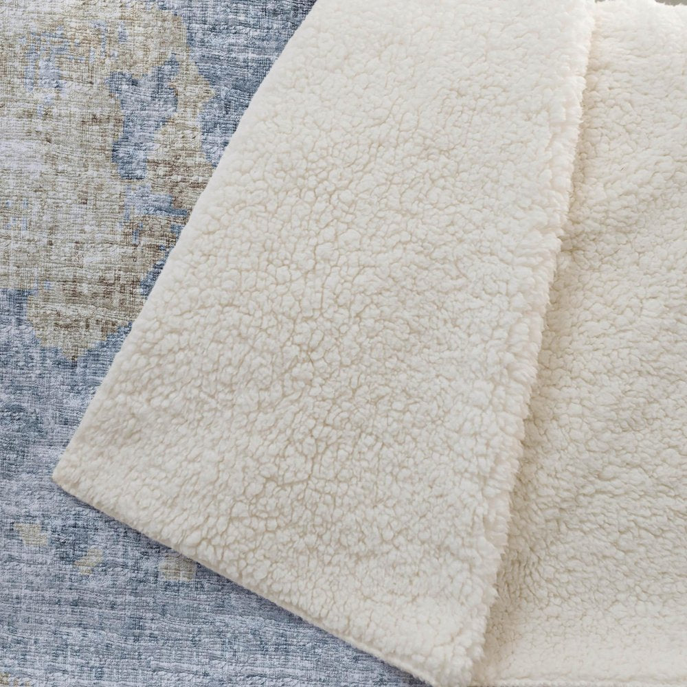 50" X 70" Blue Gold And Silver Abstract Microfiber Plush Throw Blanket