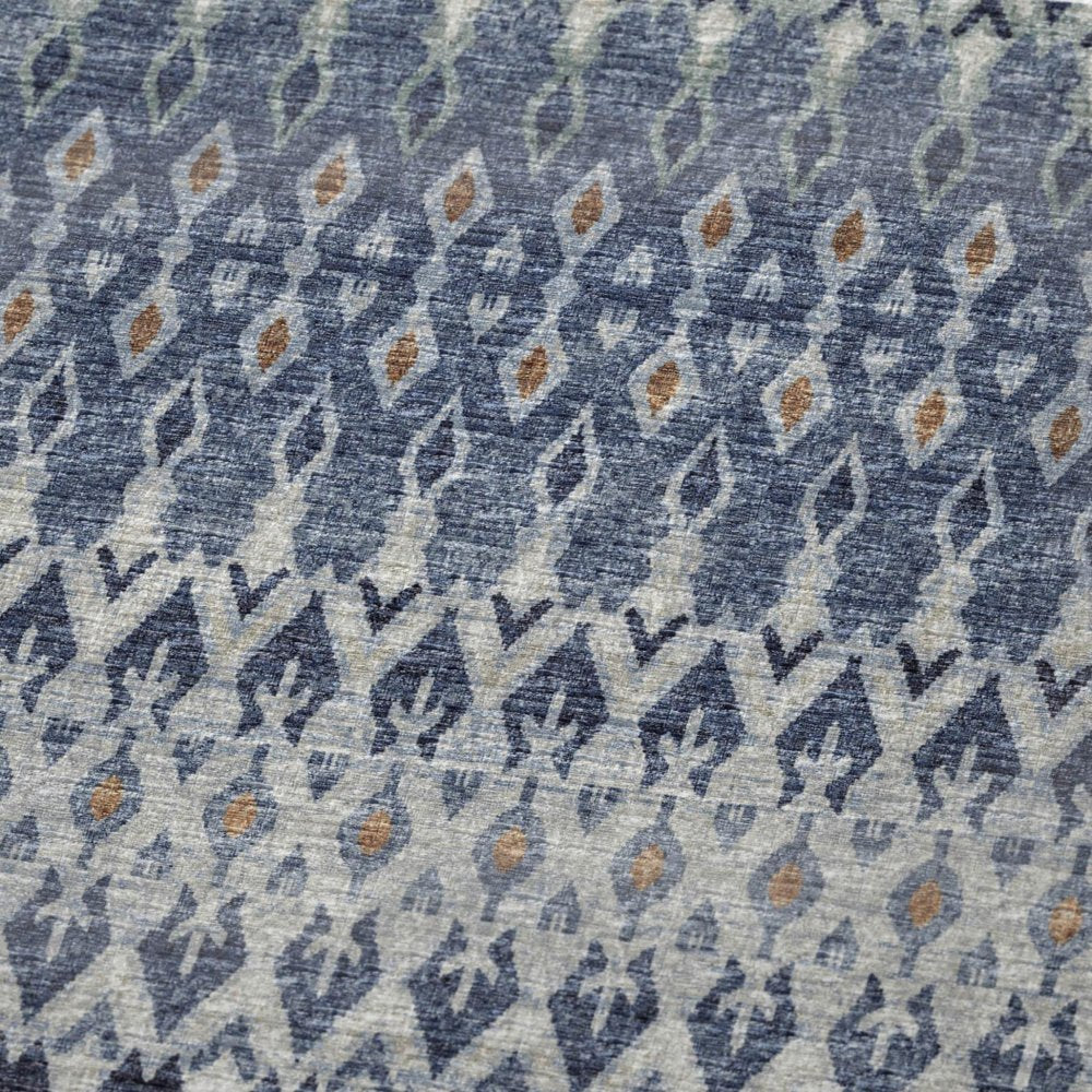 50" X 70" Blue And Orange Geometric Microfiber Plush Throw Blanket