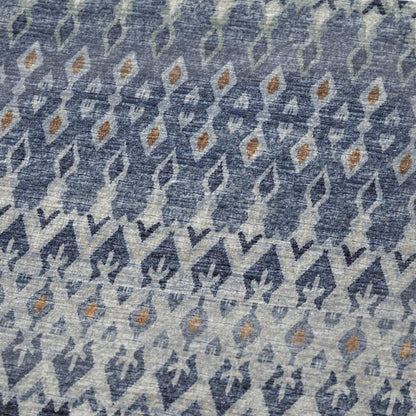50" X 70" Blue And Orange Geometric Microfiber Plush Throw Blanket