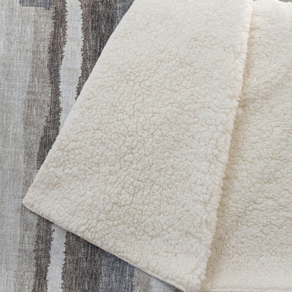 50" X 70" Chocolate And Gray Abstract Polyester Woven Plush Throw Blanket