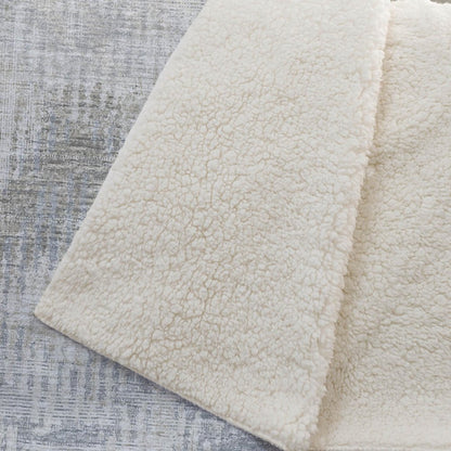 50" X 70" Linen And Gray Geometric Microfiber Plush Throw Blanket