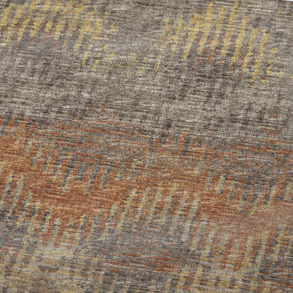 50" X 70" Orange Gold And Gray Geometric Polyester Woven Plush Throw Blanket